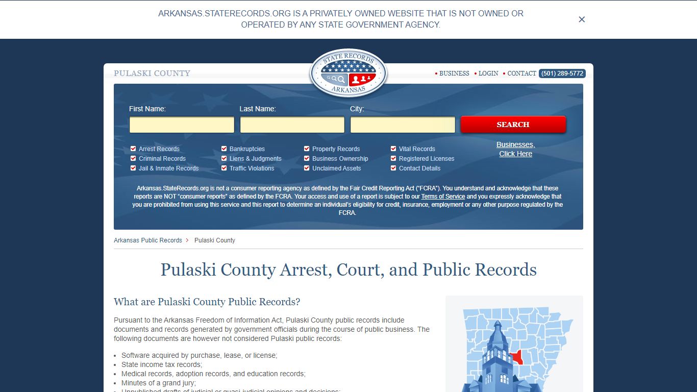 Pulaski County Arrest, Court, and Public Records